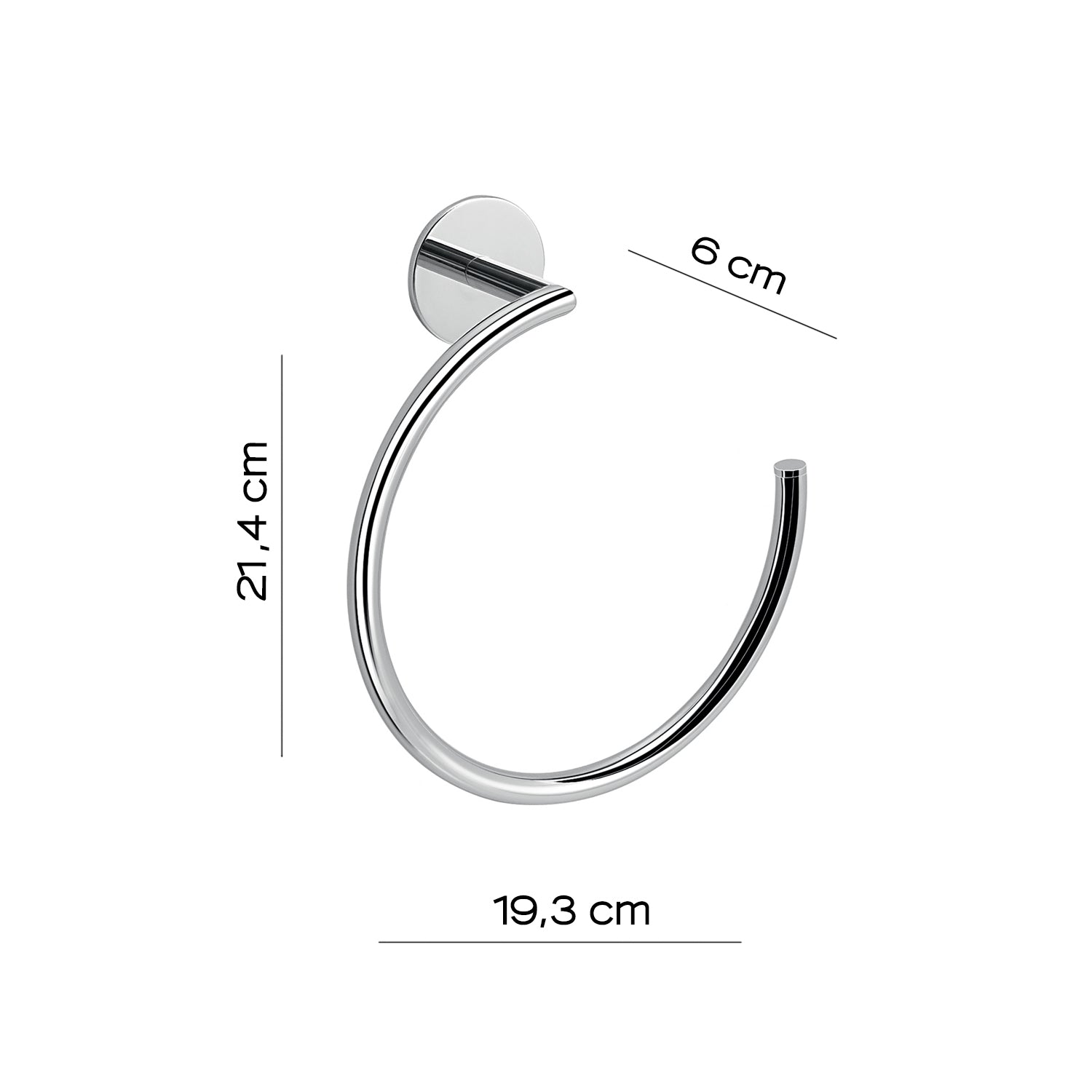 Portasalviette ad anello installazione a muro Gedy serie Gea - Cromato