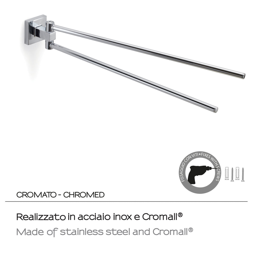 Porta asciugamani a snodo di Gedy serie Olimpo - Cromato