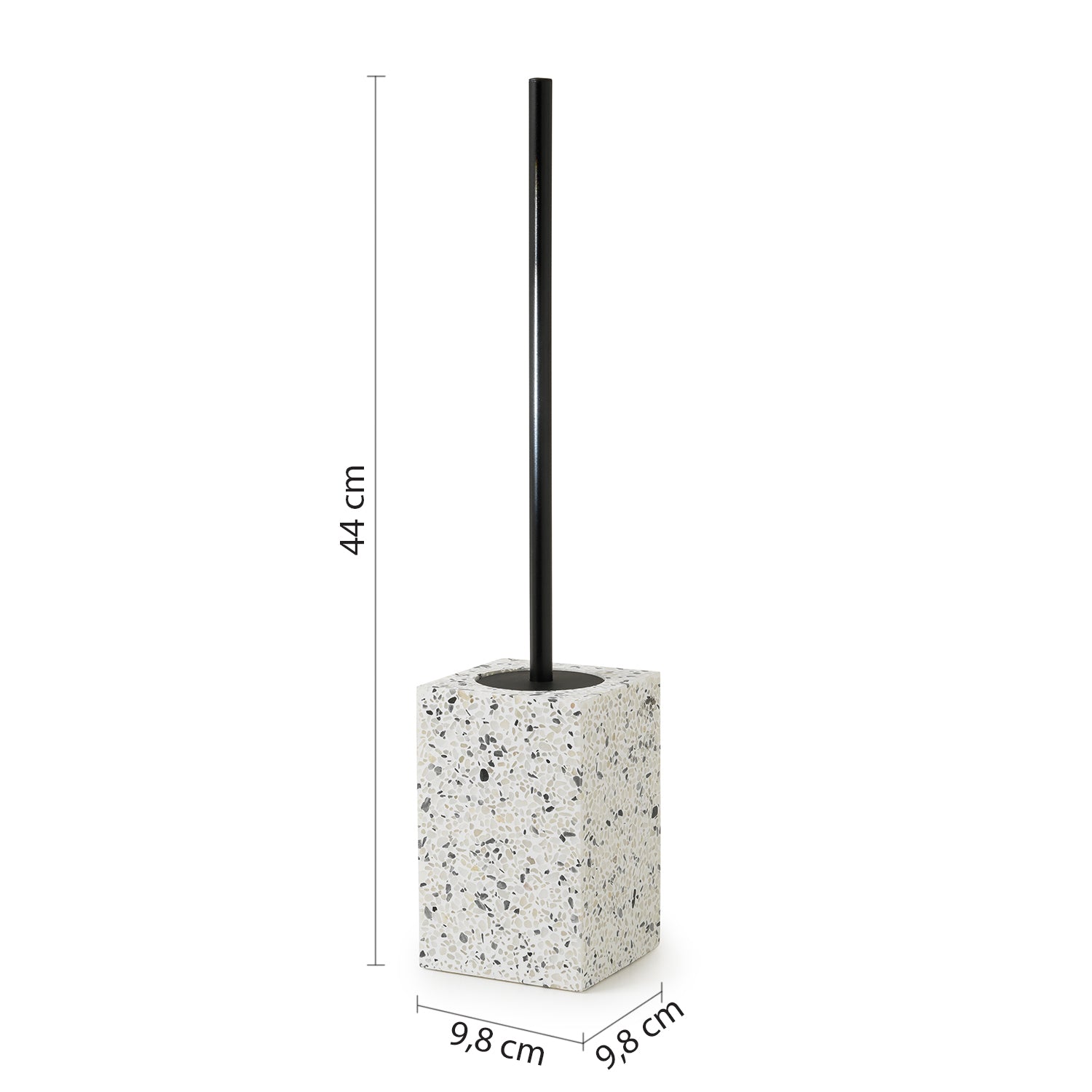 Scopino in resina e pietre Gedy serie Zoe - Graniglia marmo bianco/nero