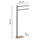 Piantana porta asciugamani modello Trilly bambu'/nero matt.