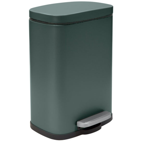 Pattumiera a pedale modello Akira in acciaio capienza 5 litri colore verde scuro opaco