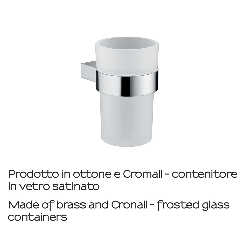 Portaspazzolini in ottone e Cromall Gedy serie Canarie - Cromato