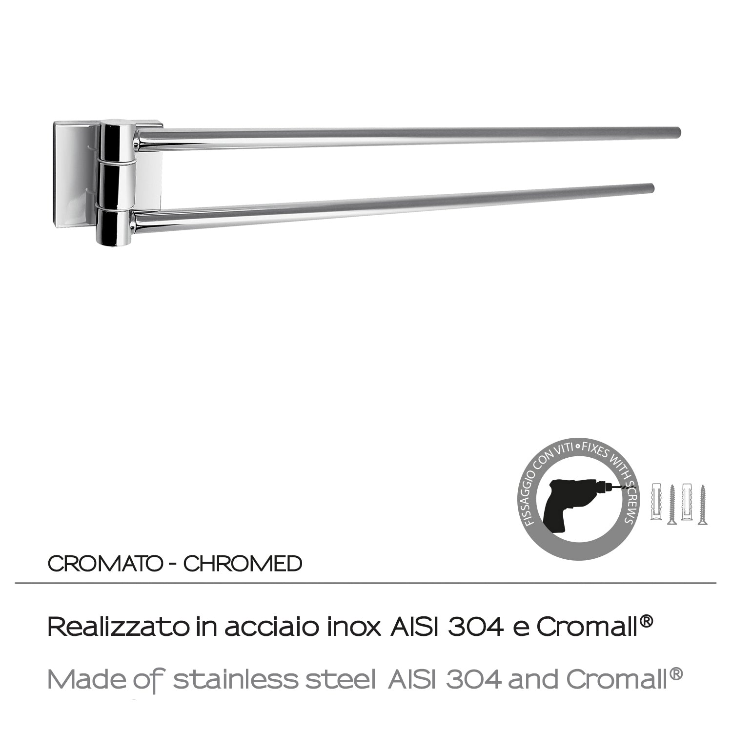 Portasalviette a snodo Fuji di Gedy - Cromato