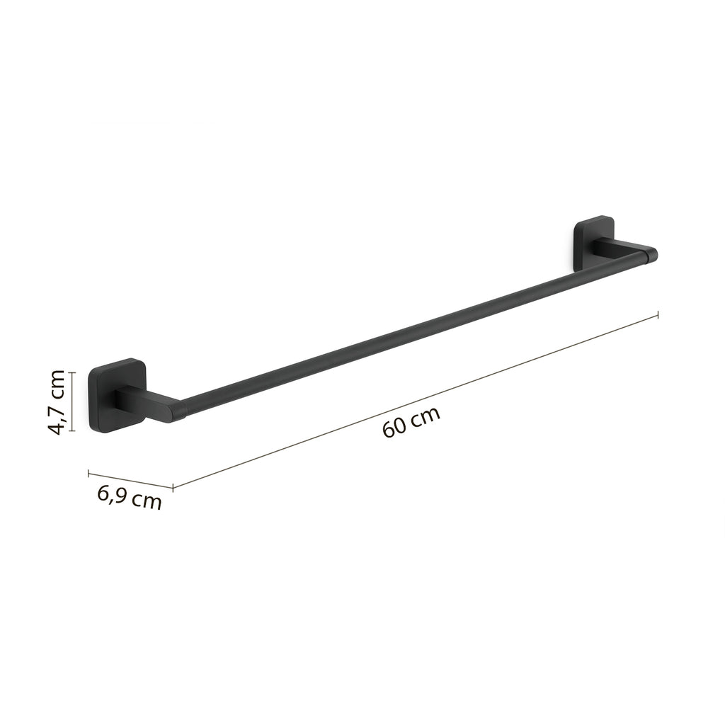 Portasalviette 60 cm Gedy modello Tonga 60x6.9xH4.7 cm - Nero Matt