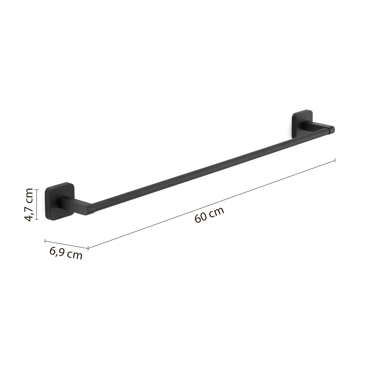 Portasalviette 60 cm Gedy modello Tonga 60x6.9xH4.7 cm - Nero Matt