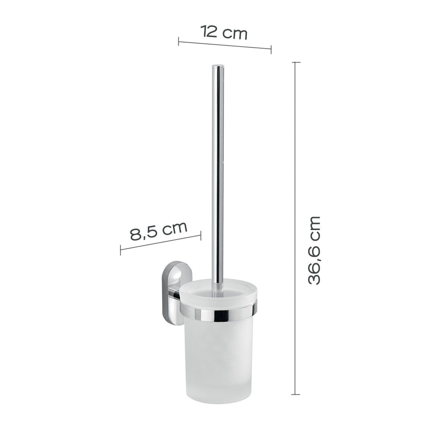 Scopino con ciuffo in setole in Acciaio Inox Gedy serie Febo - Cromato