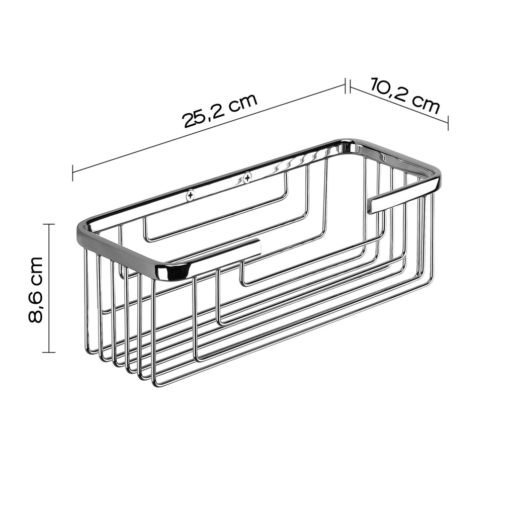 Portaoggetti doccia rettangolare alto modello Augustus di Gedy - Cromato