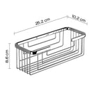 Portaoggetti doccia rettangolare alto modello Augustus di Gedy - Cromato