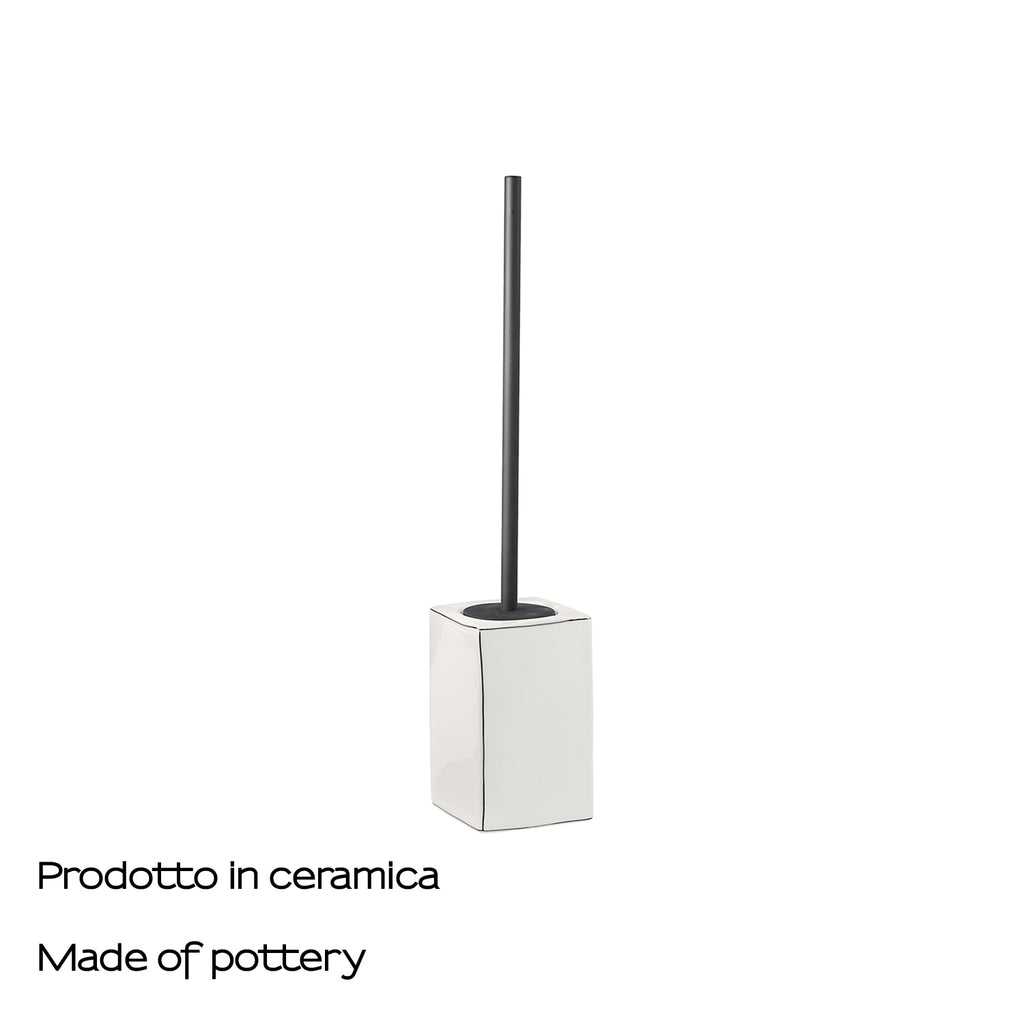 Scopino wc in ceramica Gedy serie Lucrezia - Bianco