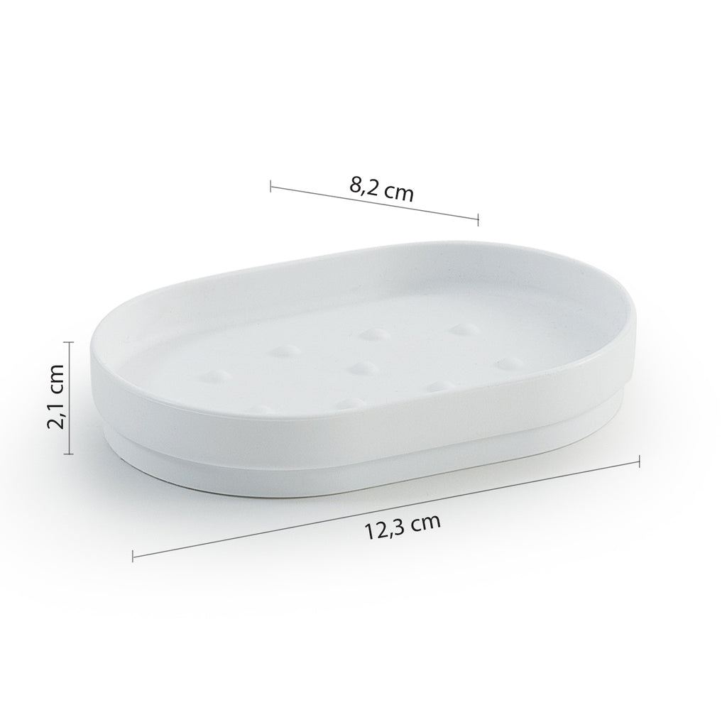 Portasapone in resina Gedy serie Sharon - Bianco Matt