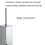 Scopino con ciuffo in setole Gedy serie Bridge - Cromato