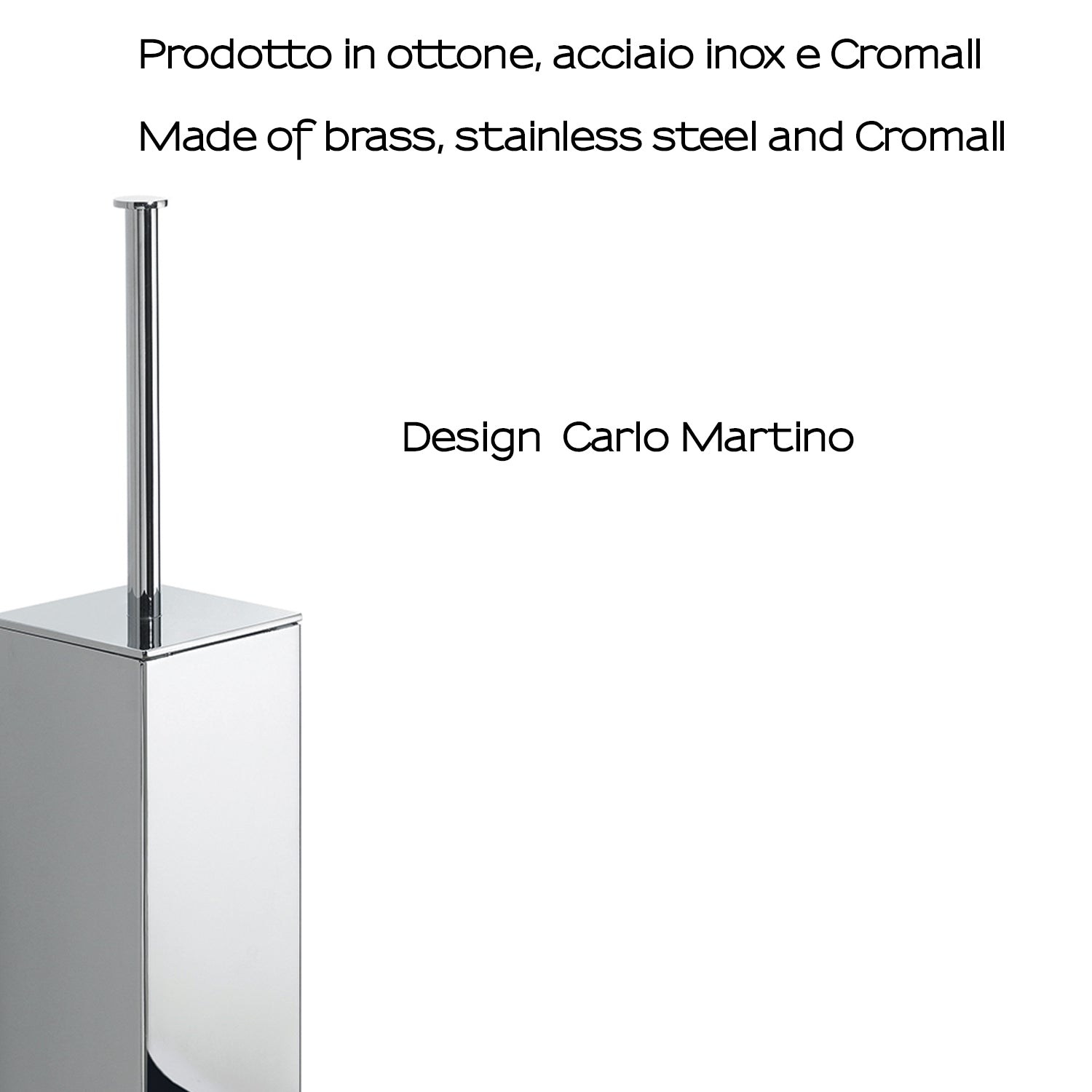 Scopino con ciuffo in setole Gedy serie Bridge - Cromato