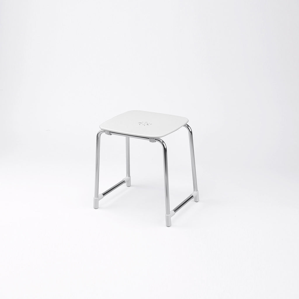 Sgabello Prima Classe di Gedy in Alluminio e ABS - Bianco