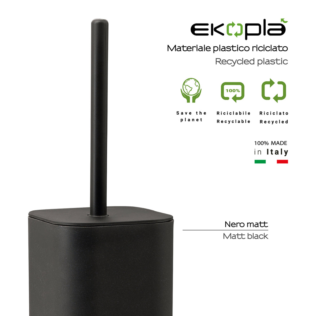 Scopino in materiale plastico riciclato Gedy serie Seventy EkoplÃ  - Nero Matt