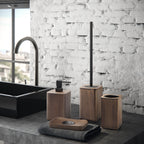 Portasapone da appoggio in bambÃ¹ Gedy modello Dafne - Noce