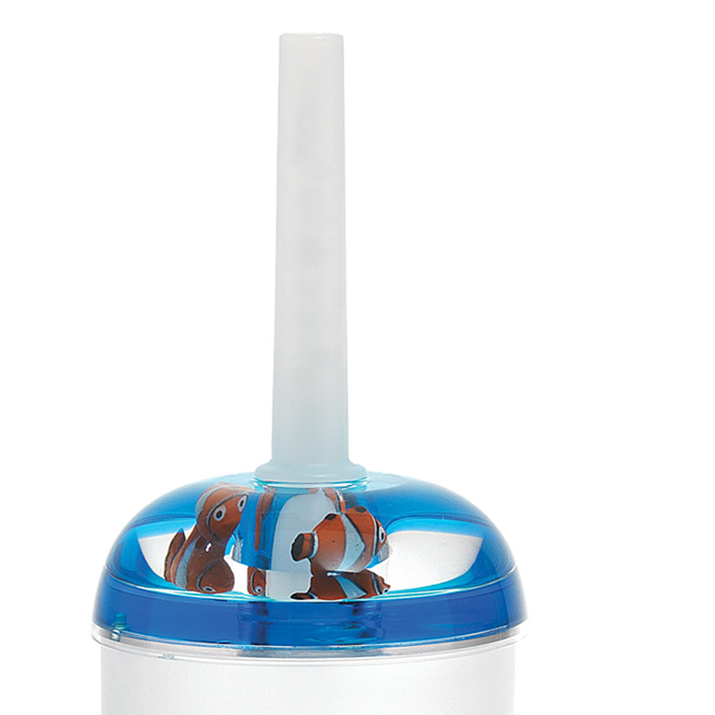 Scopino da appoggio con ciuffo in setole Gedy serie Pyxis - Bianco/Blu