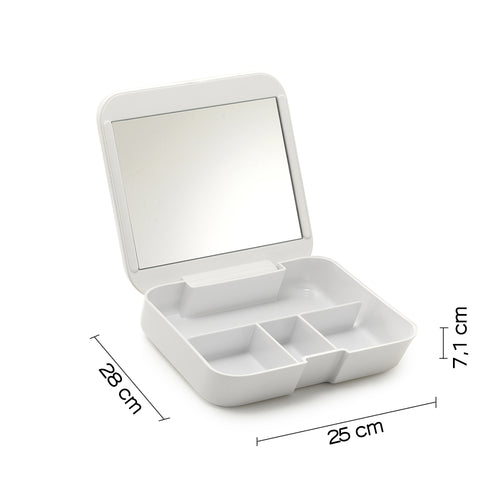 Organizer con specchio da appoggio Gedy serie Seventy - Bianco