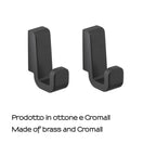 Appendiabiti 2 pezzi in Ottone e Cromall Gedy serie Samoa - Nero Matt