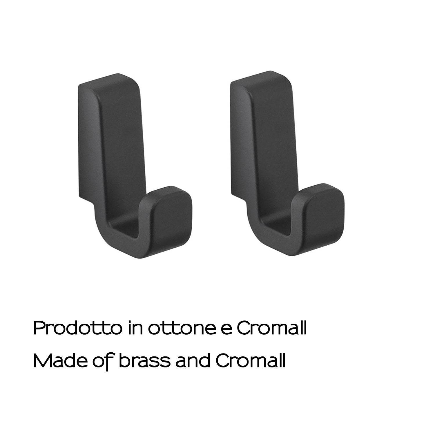 Appendiabiti 2 pezzi in Ottone e Cromall Gedy serie Samoa - Nero Matt