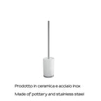 Scopino in ceramica e Acciaio Inox Gedy serie Petunia - Bianco