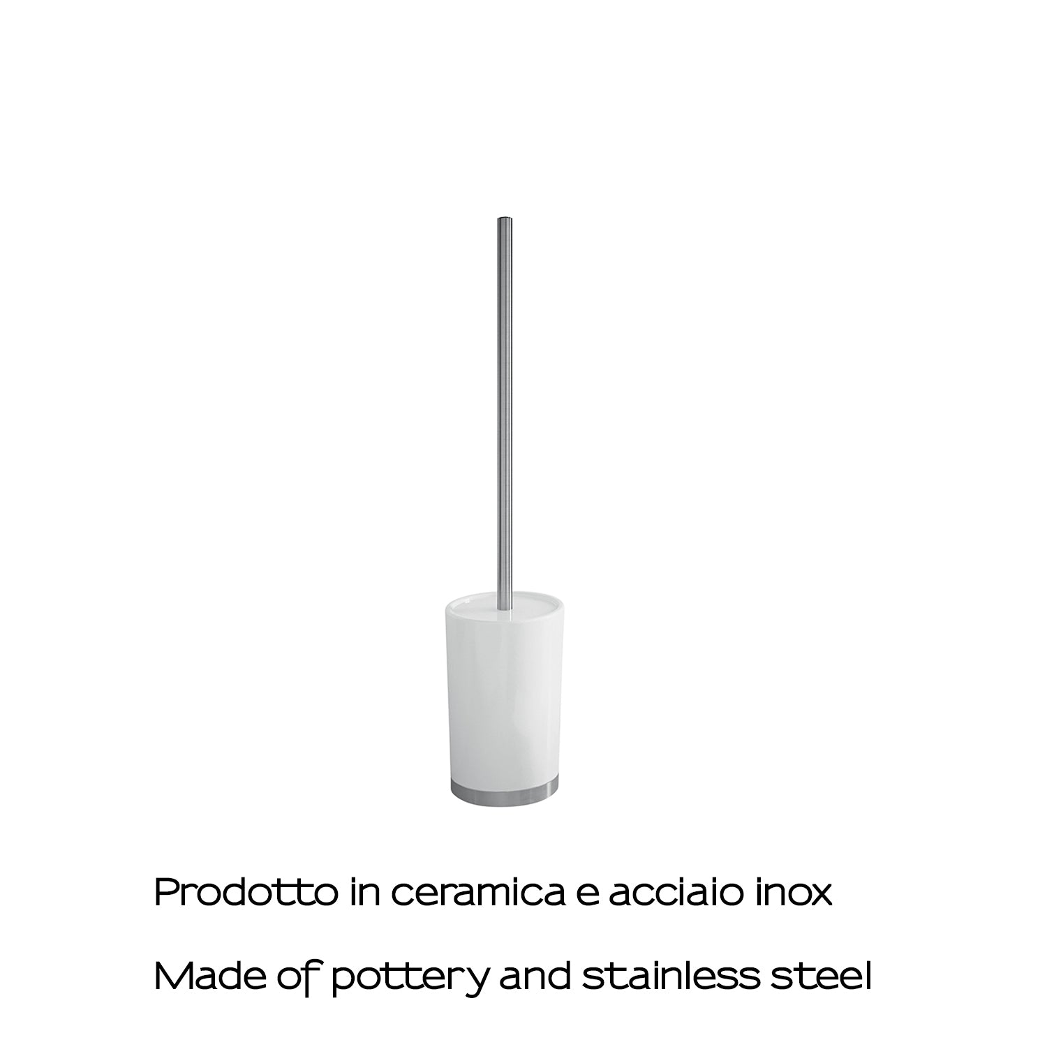 Scopino in ceramica e Acciaio Inox Gedy serie Petunia - Bianco