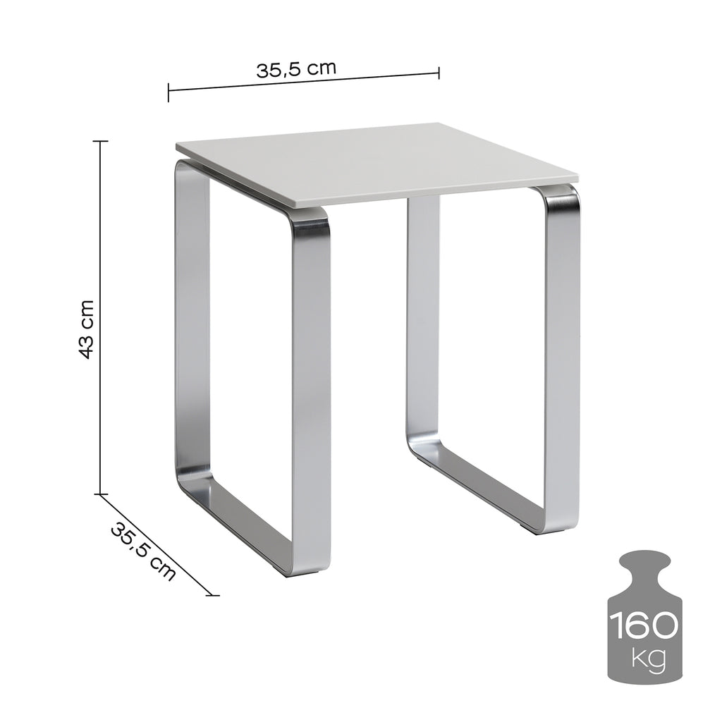 Sgabello Gedy modello Prima Classe in Alluminio e ABS - Bianco