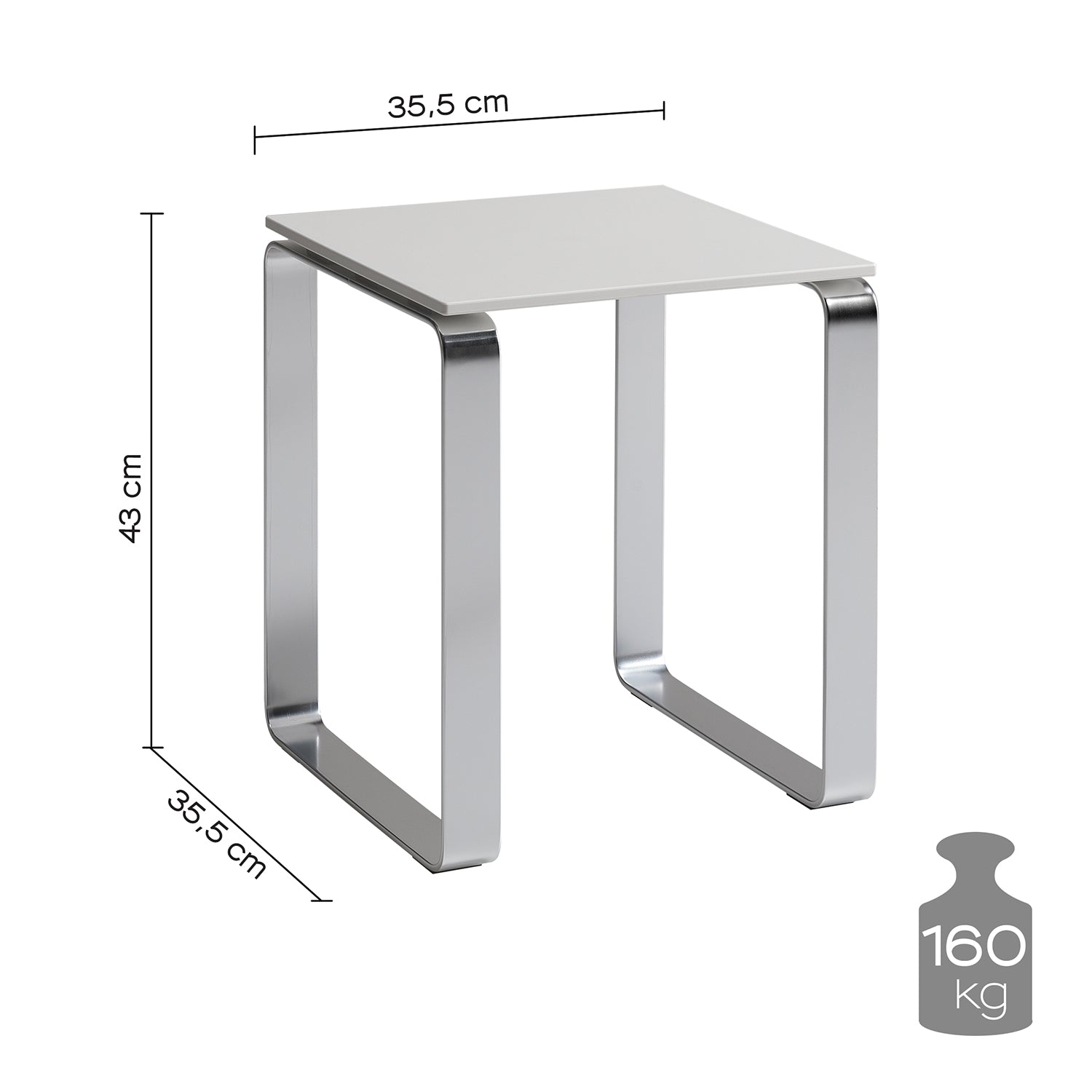 Sgabello Gedy modello Prima Classe in Alluminio e ABS - Bianco