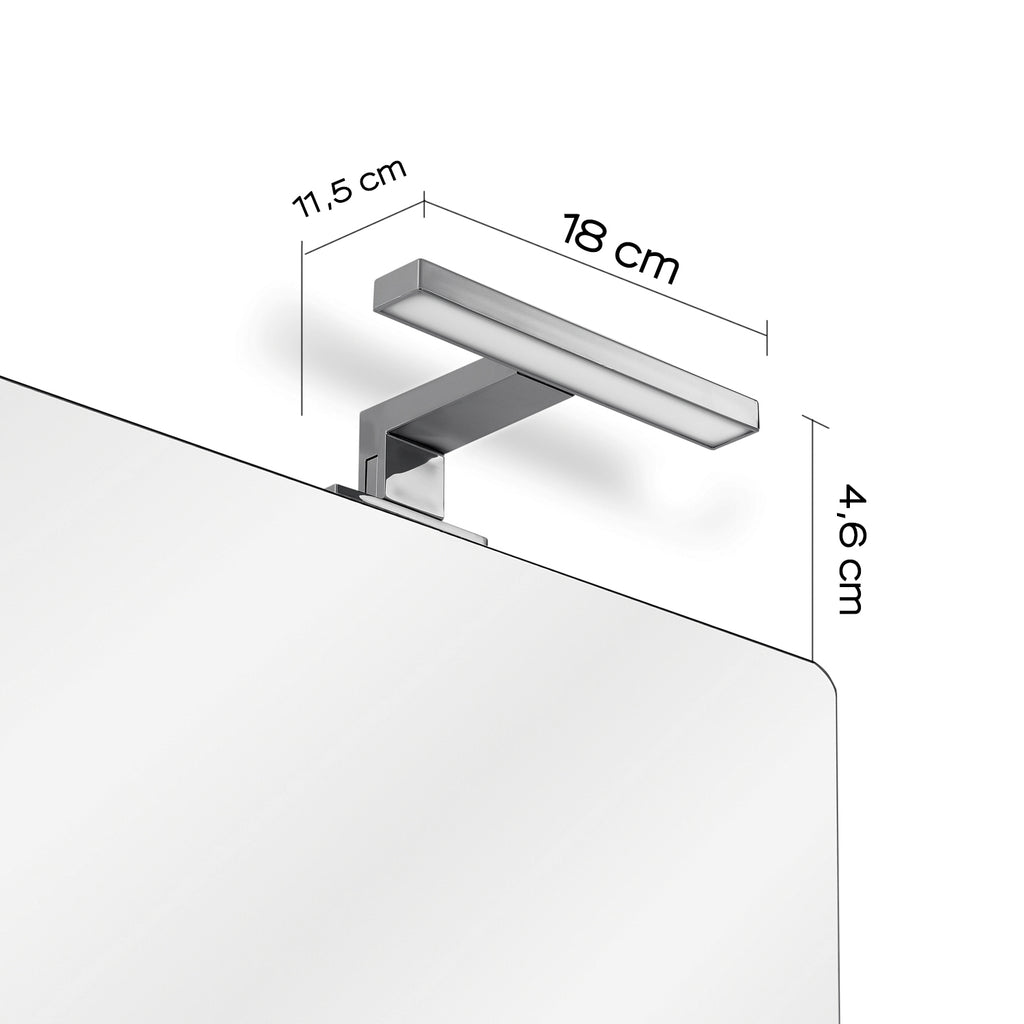 Lampada Led per specchio da 18 cm con attacco universale modello Madeira di Gedy - Cromato