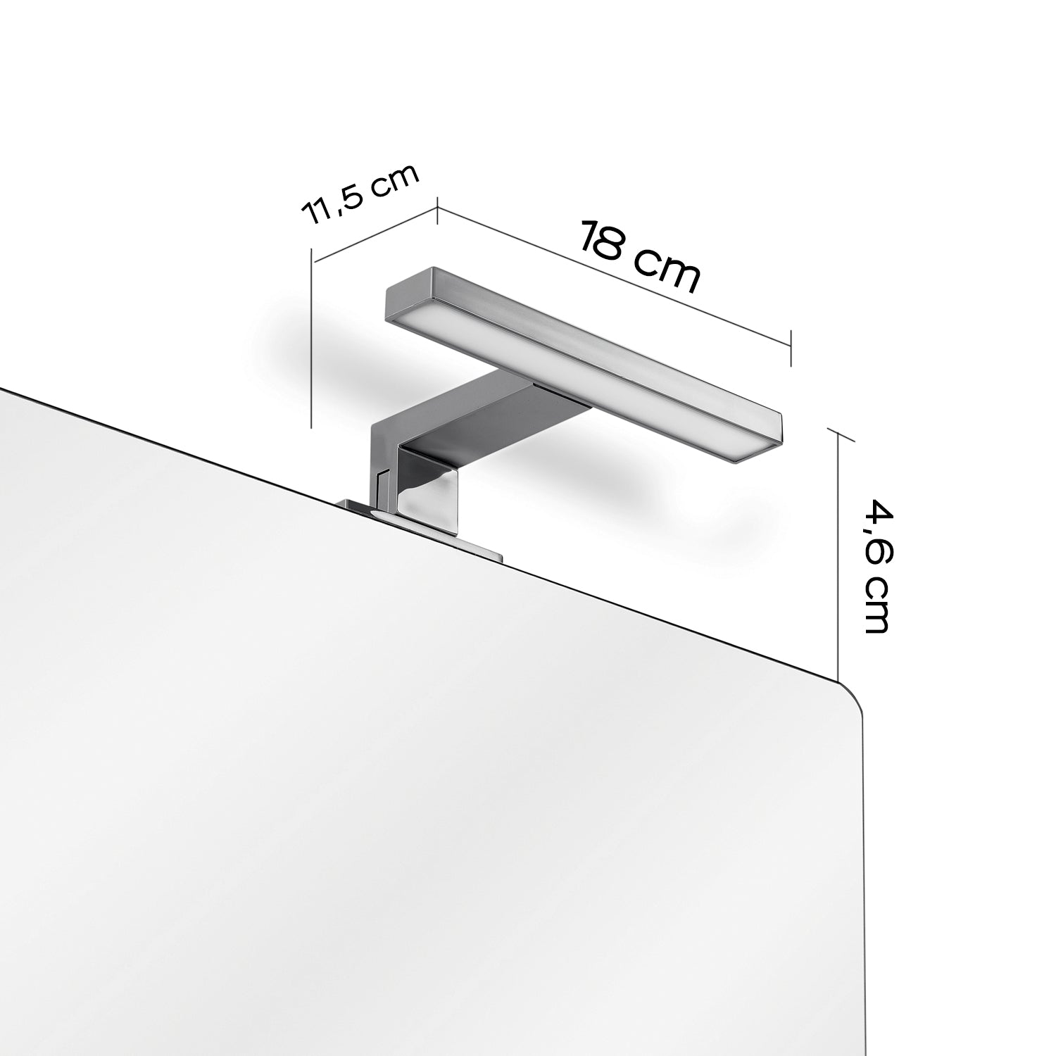 Lampada Led per specchio da 18 cm con attacco universale modello Madeira di Gedy - Cromato