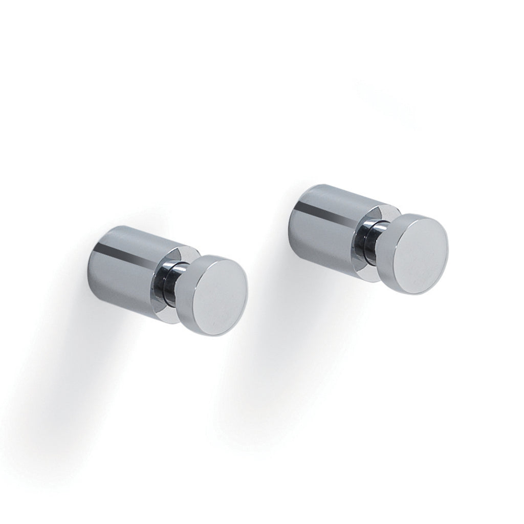 Appendiabiti 2 pezzi tondi in ottone modello Cordelia di Gedy - Cromato