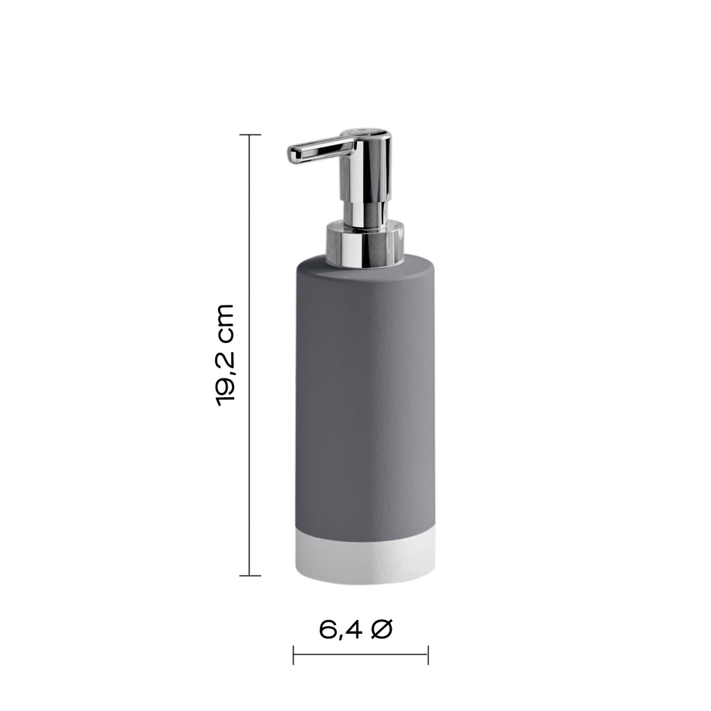 Dispenser sapone in ceramica con erogatore cromato Gedy serie New Mizar - Grigio