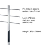 Piantana con 3 braccia portasalviette scorrevoli Gedy serie Bridge - Cromato