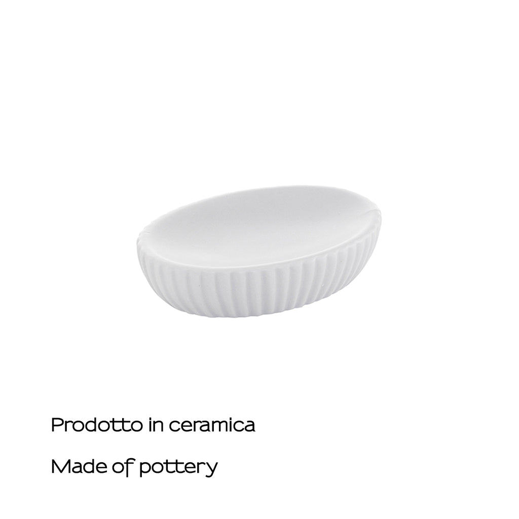 Portasapone da appoggio in ceramica di Gedy modello Marika - Bianco