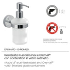 Dosasapone a muro in Acciaio Inox con erogatore in acciaio cromato Eros di Gedy - Cromato