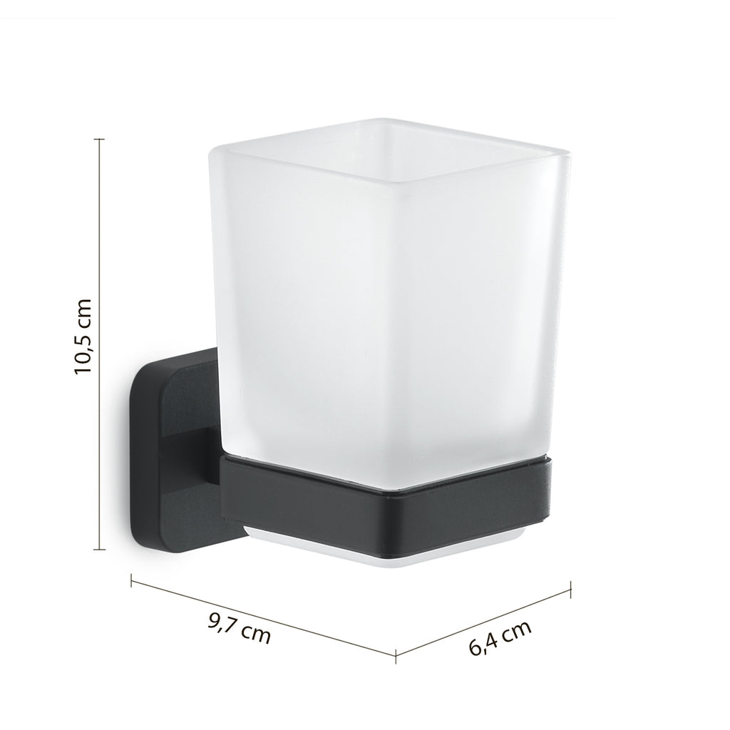 Portaspazzolini Gedy modello Tonga 6.4x9.7x10.5H - Nero Matt