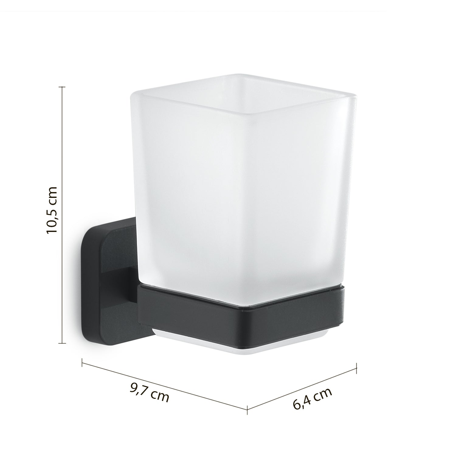 Portaspazzolini Gedy modello Tonga 6.4x9.7x10.5H - Nero Matt