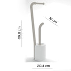 Piantana portarotolo e scopino Wc di Gedy serie Wendy - Bianco/Tortora chiaro
