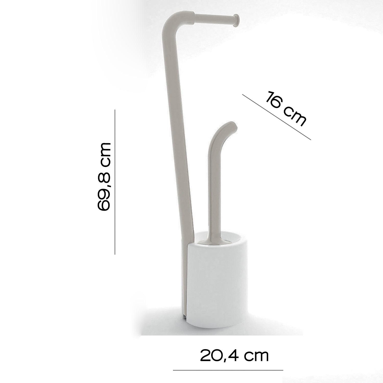 Piantana portarotolo e scopino Wc di Gedy serie Wendy - Bianco/Tortora chiaro