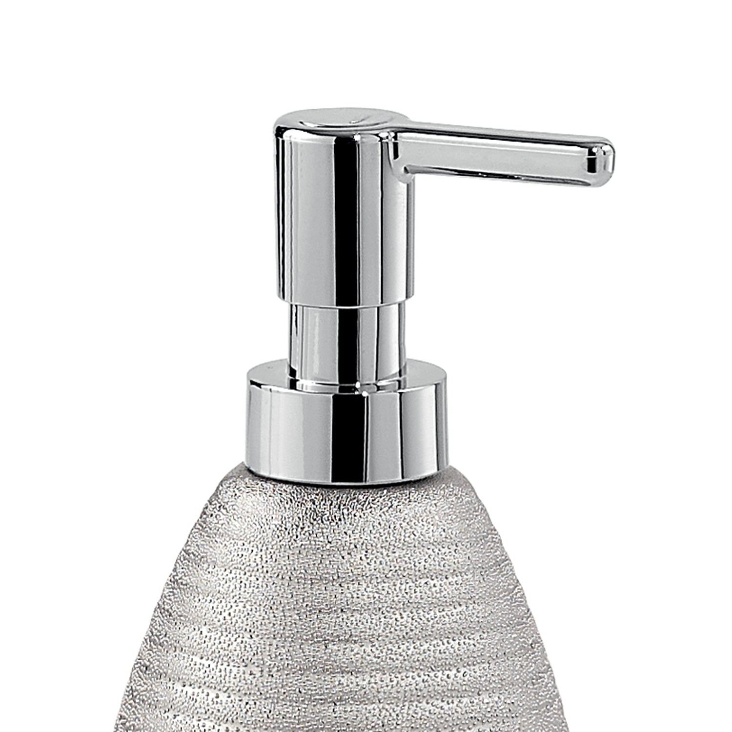 Dispenser sapone da appoggio in ceramica con erogatore Gedy modello Astrid - Argento