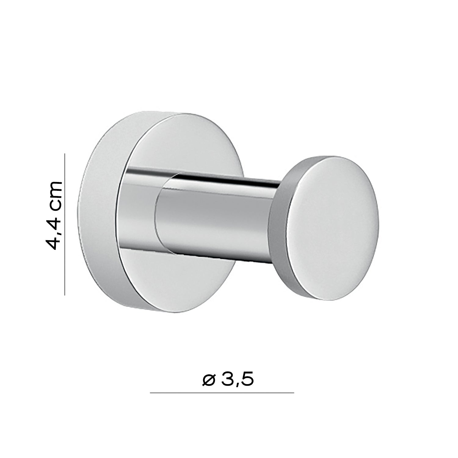 Appendiabiti singolo di Gedy modello Ustica in Ottone - Cromato
