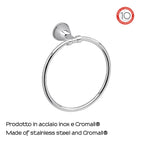 Porta asciugamani ad anello in Acciaio Inox Genziana di Gedy - Cromato