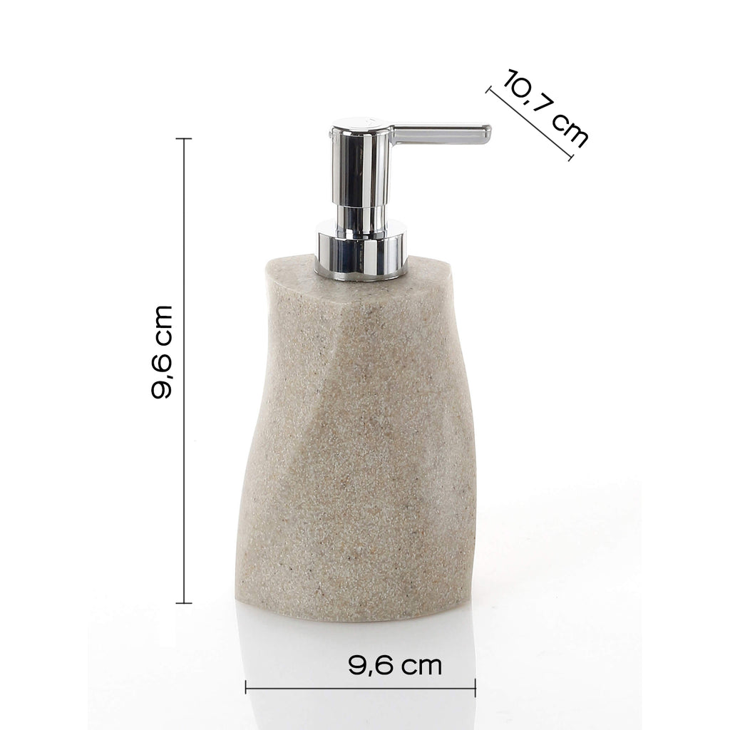 Dispenser sapone in resina e sabbia con erogatore cromato Gedy serie Libra - Beige