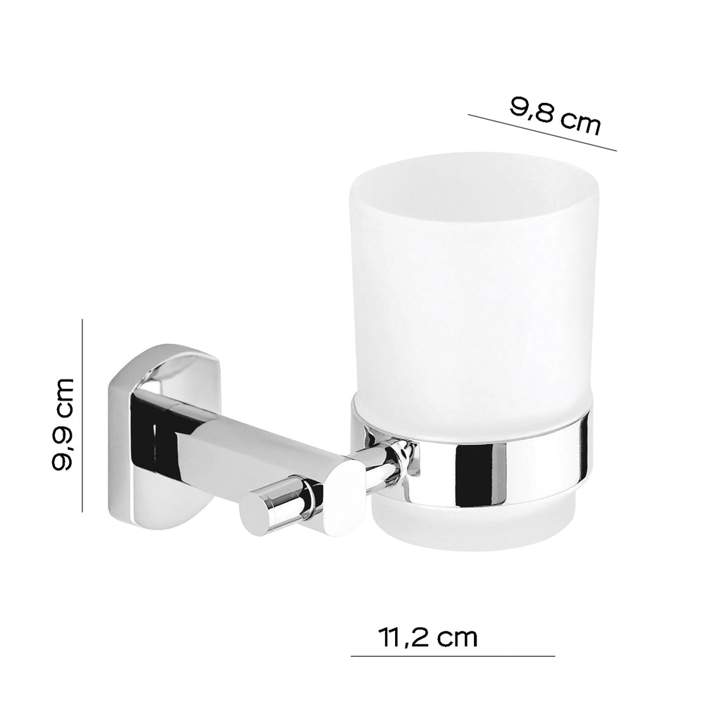 Portaspazzolini a parete di Gedy serie Edera Plus - Cromato