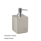 Dosasapone da appoggio con erogatore in plastica Gedy serie Quadrotto - Tortora Chiaro