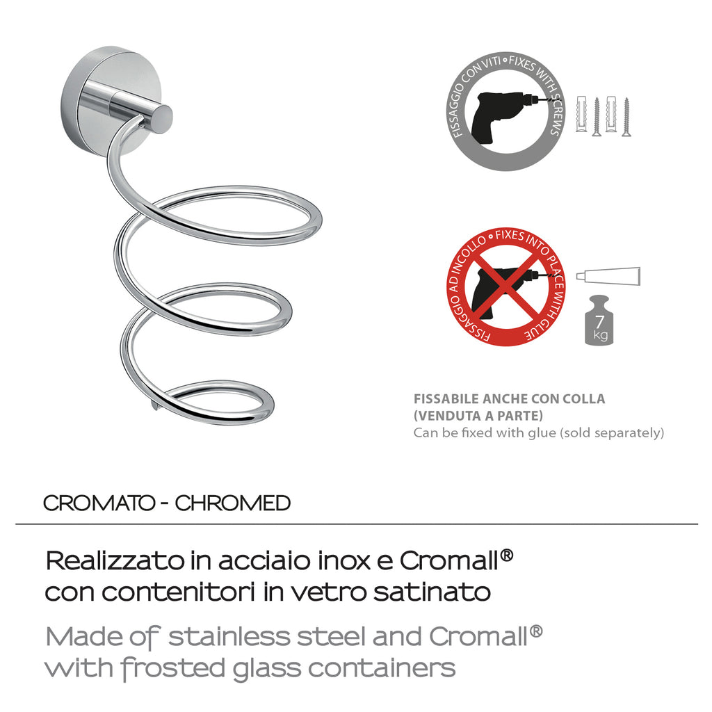 Porta Phon a muro in Acciaio Inox Eros di Gedy - Cromato