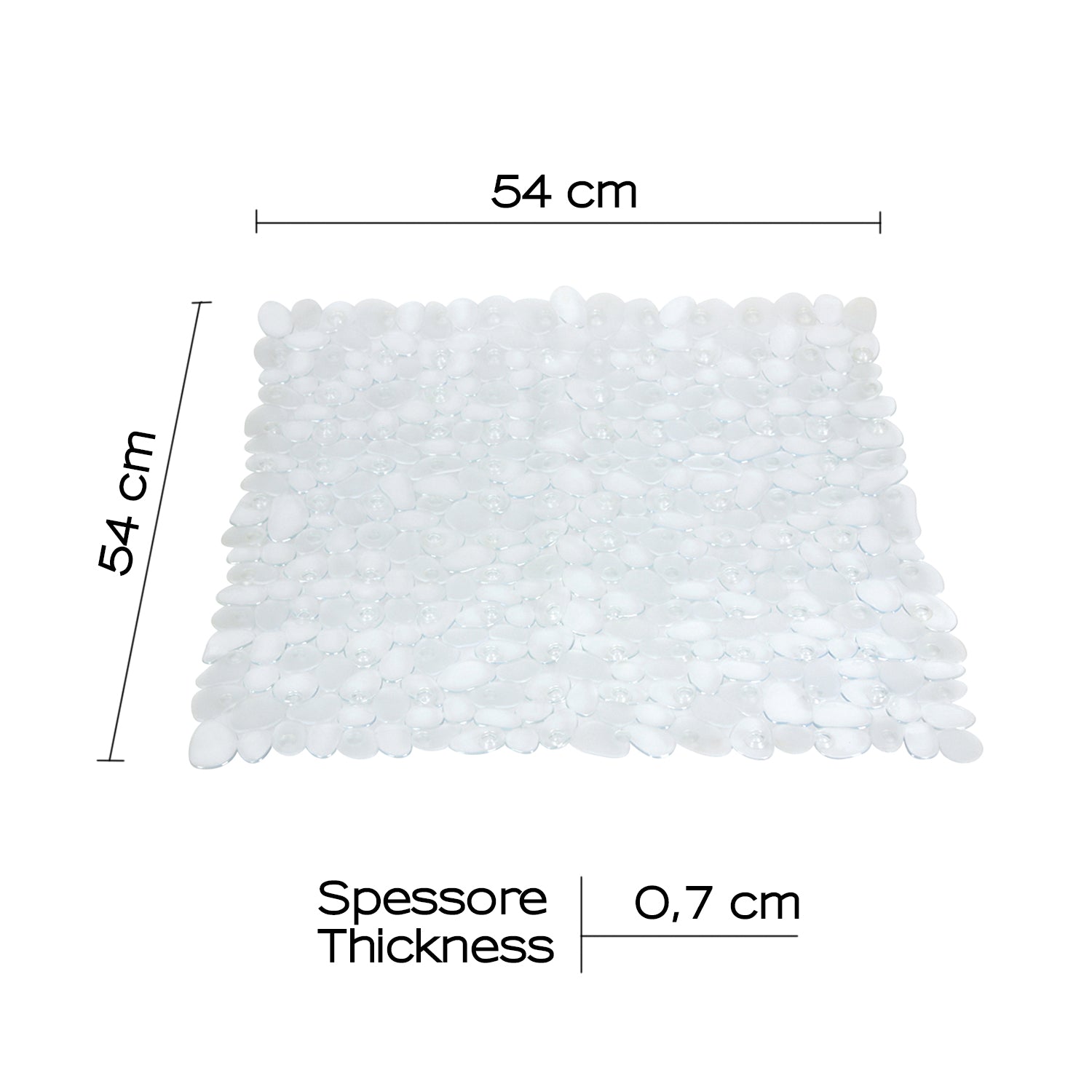Tappeto antiscivolo doccia 54x54 modello River di Gedy - Trasparente