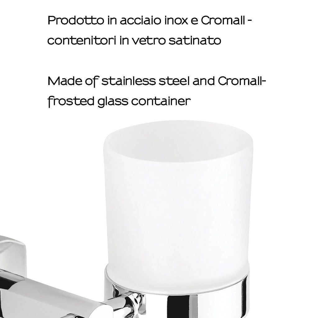 Portaspazzolini a parete di Gedy serie Edera Plus - Cromato