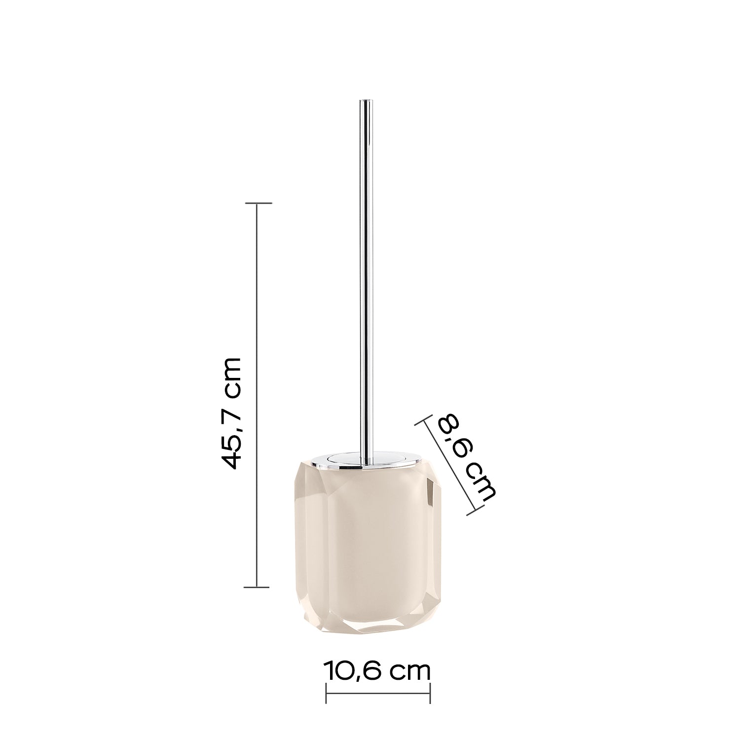 Scopino con ciuffo in setole Gedy serie Chanelle - Tortora Chiaro