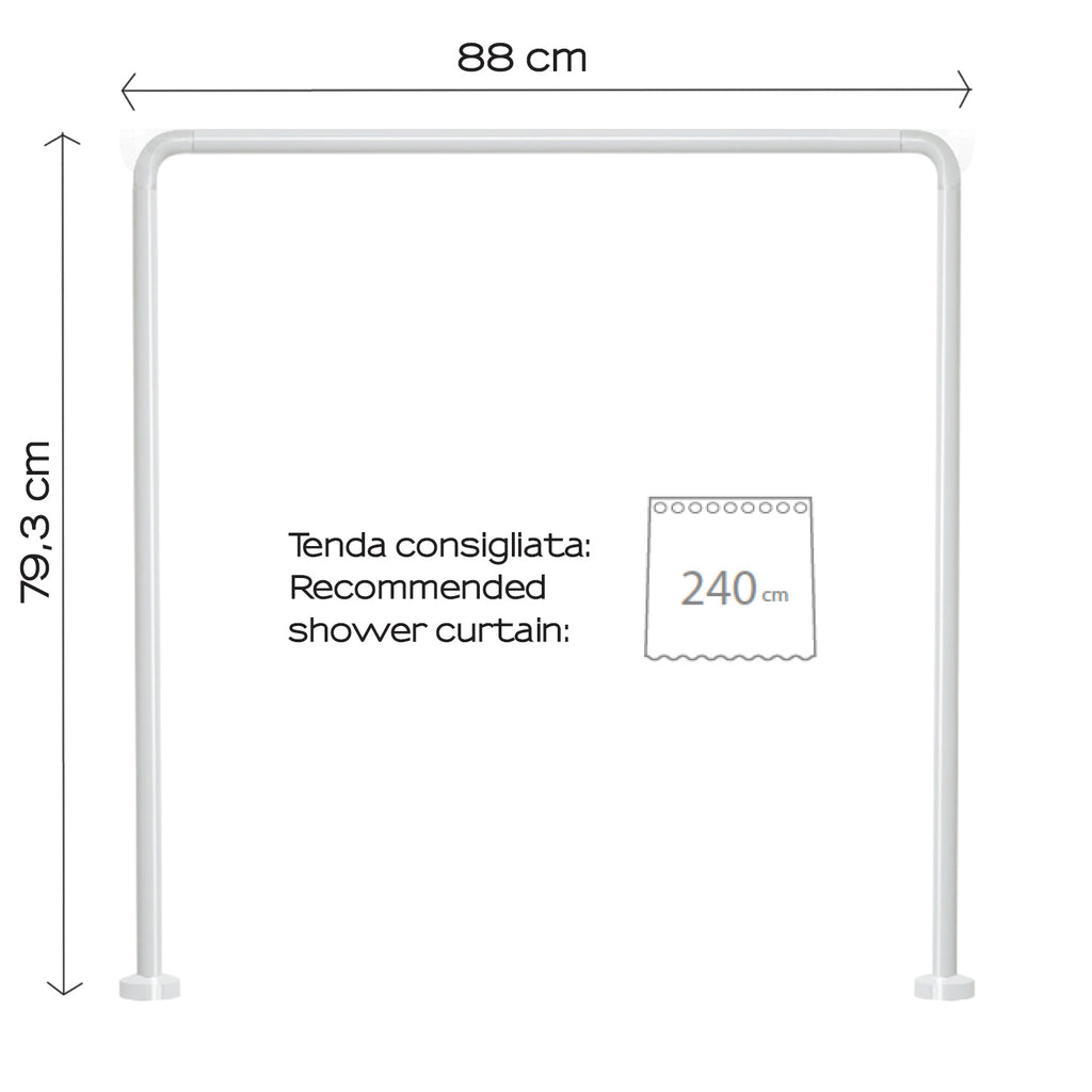 Asta doccia angolare in Alluminio 80x80x80 cm di Gedy - Bianco