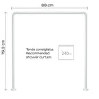 Asta doccia angolare in Alluminio 80x80x80 cm di Gedy - Bianco